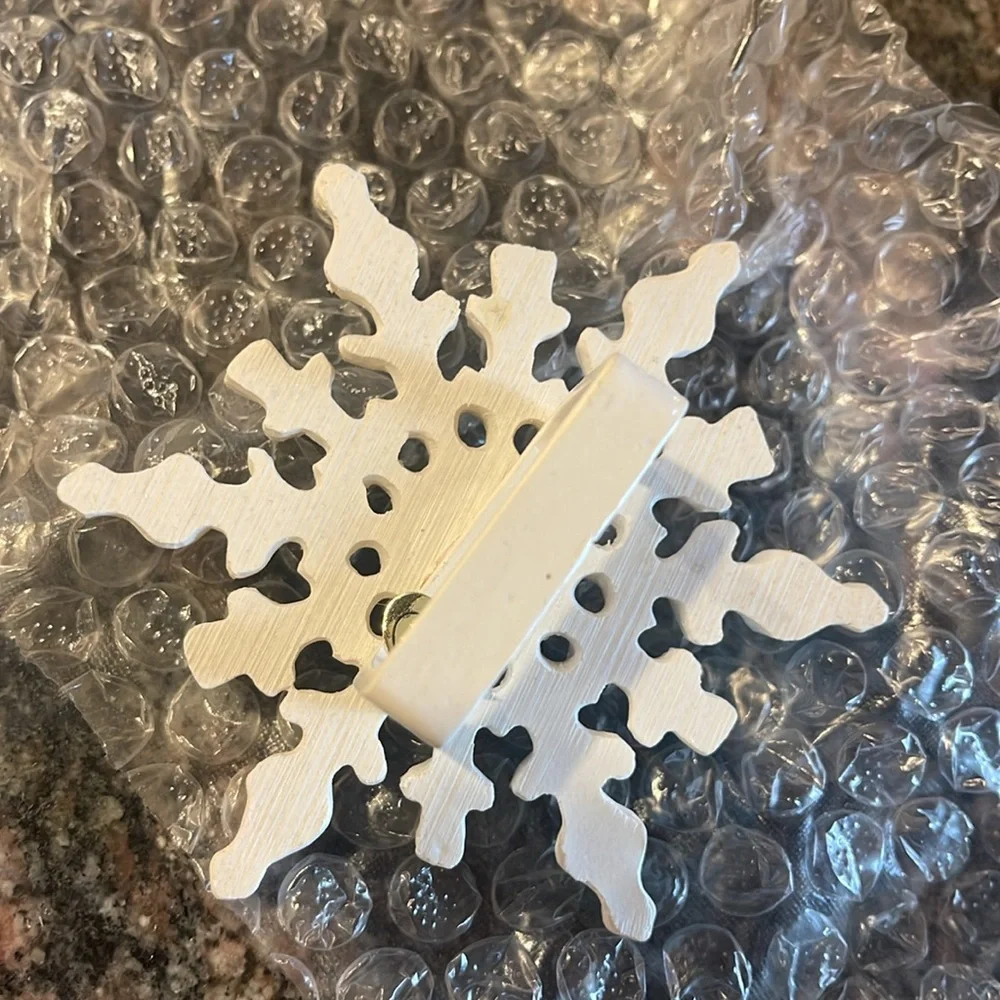 New snowflake Napkin rings, slight sparkle one dozen